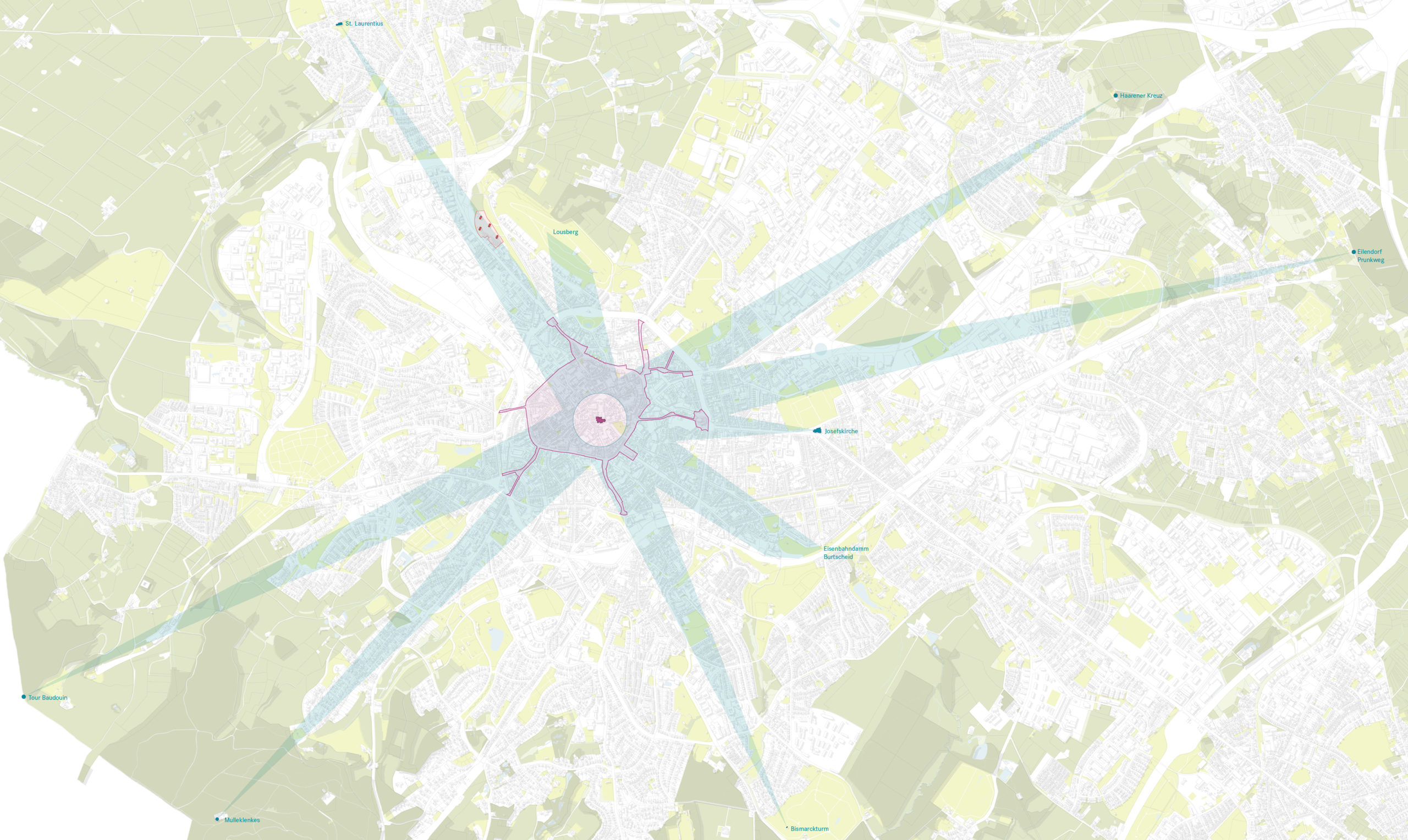Karten der Silhouettenschutzzonen in Aachen